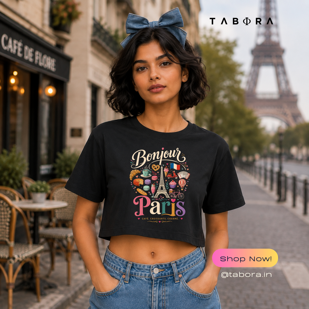 Bonjour Paris Crop Tee