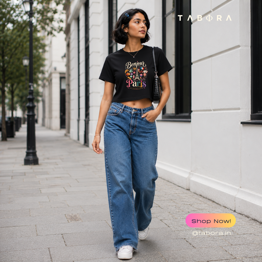 Bonjour Paris Crop Tee
