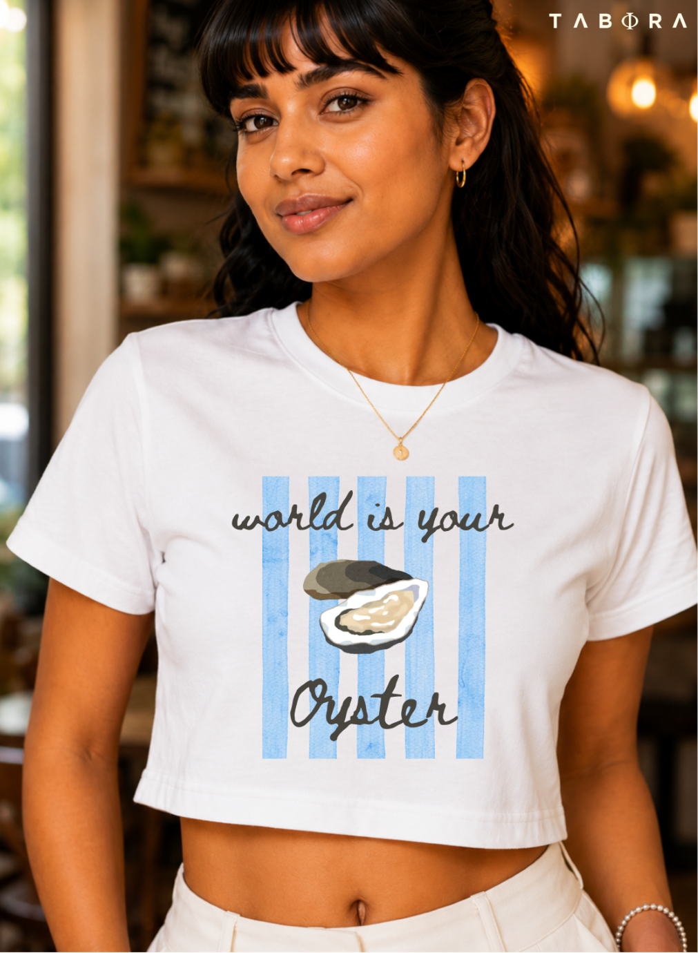 World is Your Oyster Crop Tee