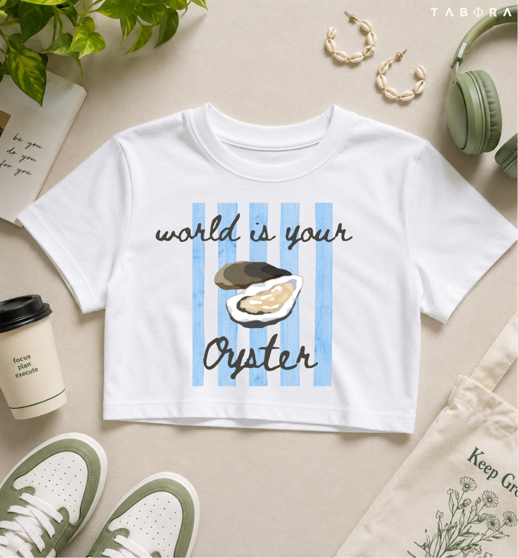 World is Your Oyster Crop Tee