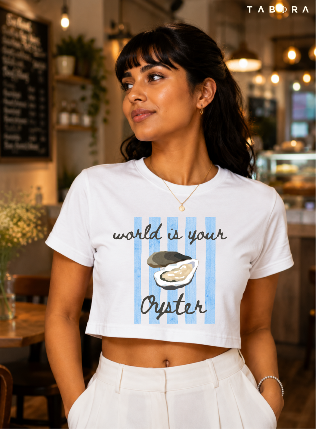 World is Your Oyster Crop Tee
