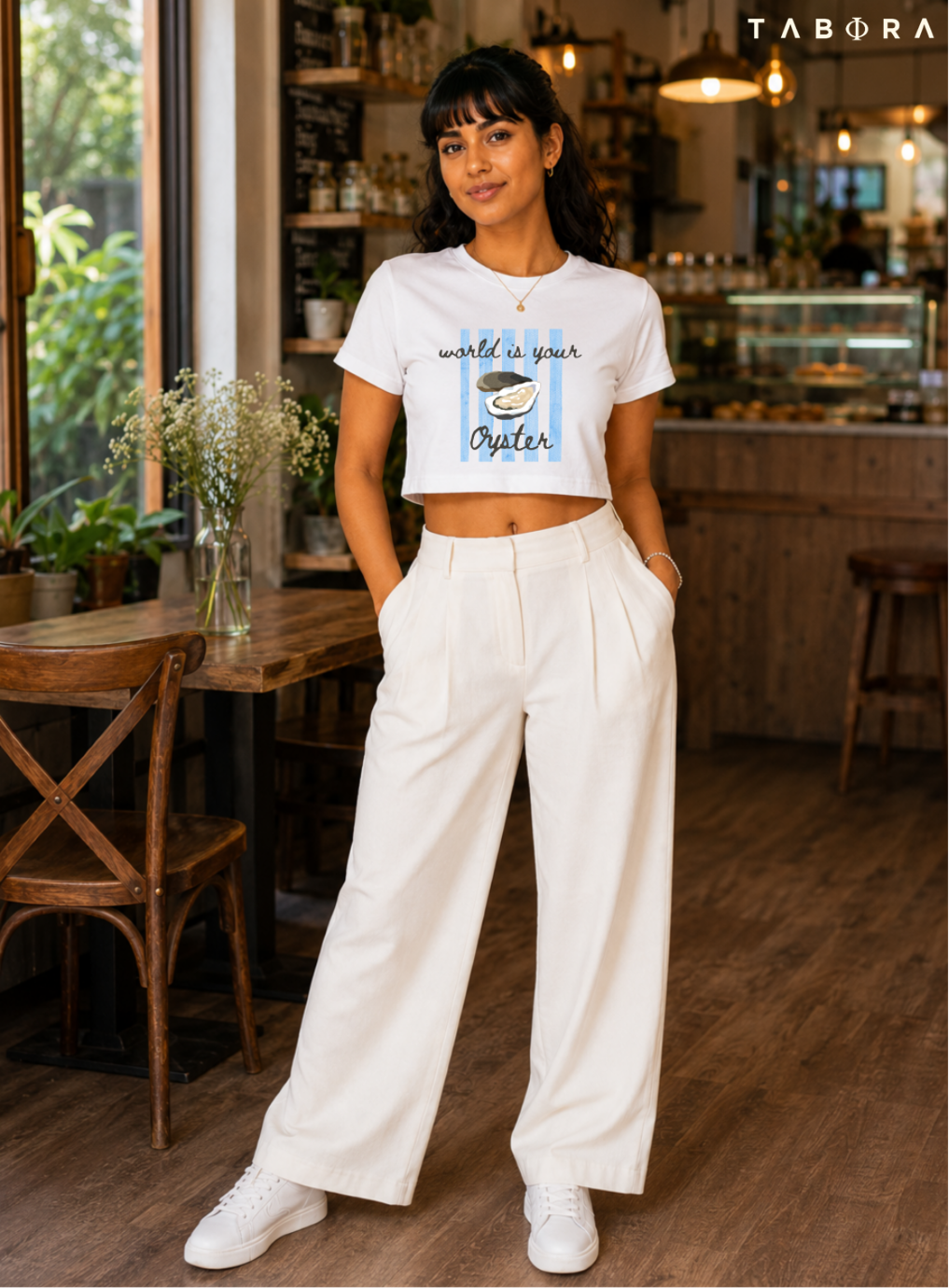 World is Your Oyster Crop Tee
